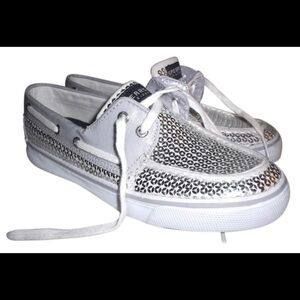 Silver sequin Sperry boatshoes